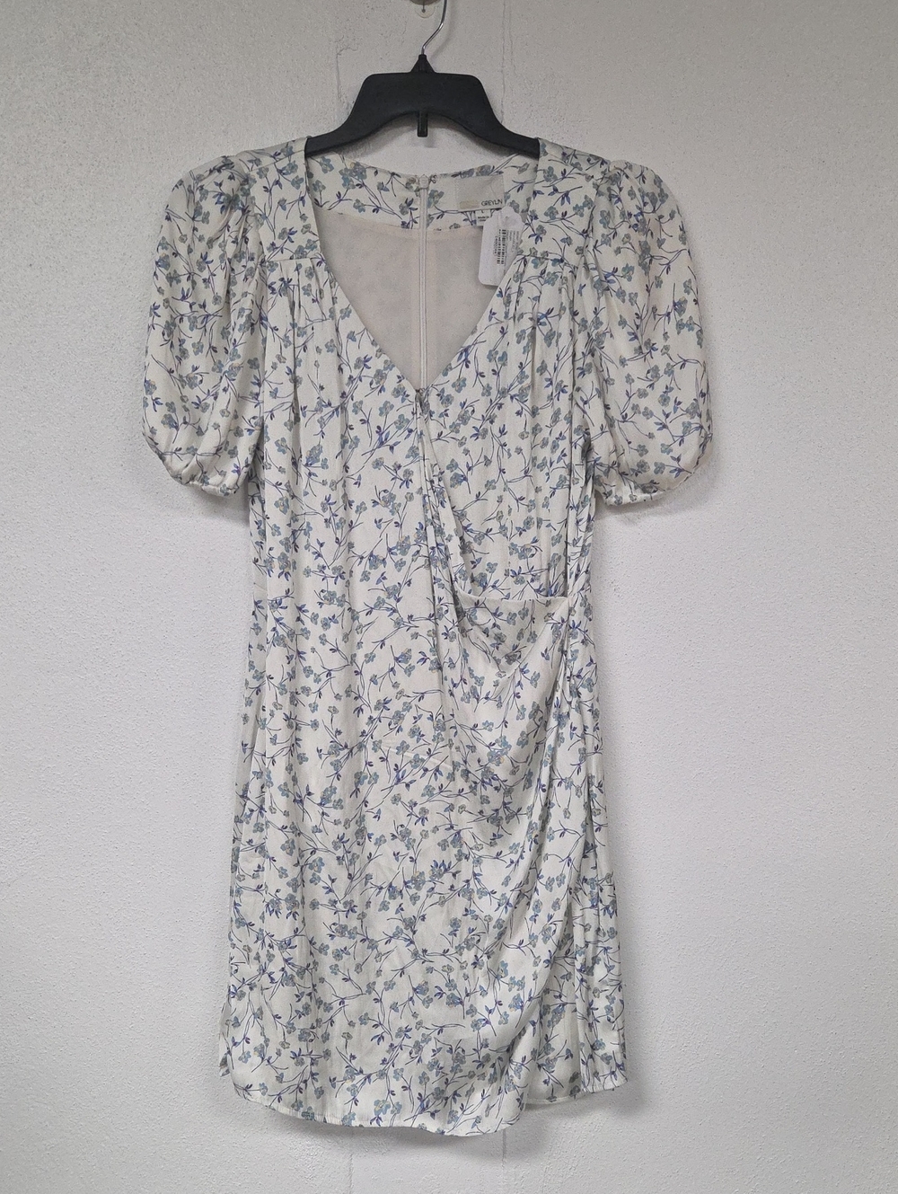 Greylin Cream Mini Dress with Blue Floral Print